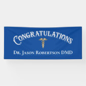 Gefeliciteerd Dentist Dental Modern Blue Spandoek (Horizontaal)