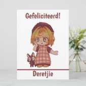 Gefeliciteerd Deretjie, Spakenburg chibi Feestdagenkaart (Staand voorkant)