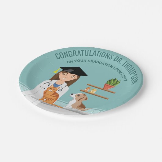 Gefeliciteerd Dierenarts DVM Afstuderen Papieren Bordje (Gekanteld)