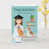 Gefeliciteerd Dierenarts Vet DVM Afstuderen Kaart (Gele Bloem)