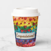 Gefeliciteerd Digitale Kunst Papieren Bekers (Achterkant)