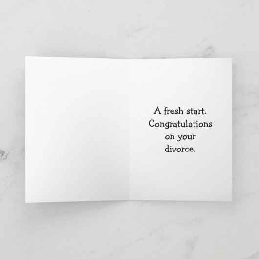 Gefeliciteerd Divorce Kaart voor haar (Binnen)