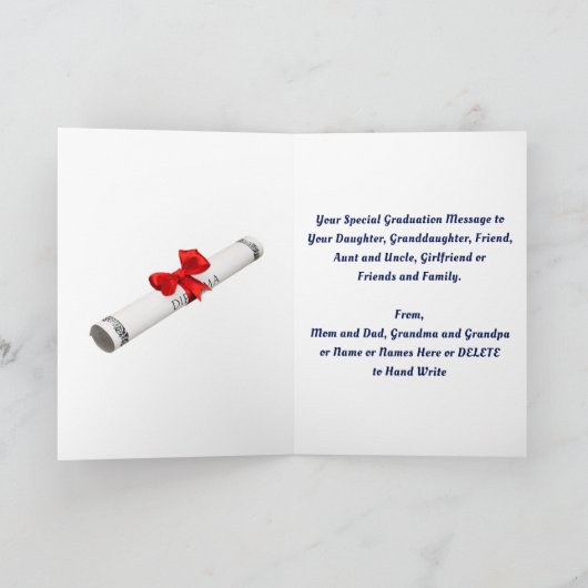 Gefeliciteerd, Dochter Afstuderen Kaart, Nicht, Kaart (Binnen)