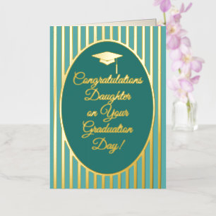 Gefeliciteerd dochter, eindexamendag folie wenskaart