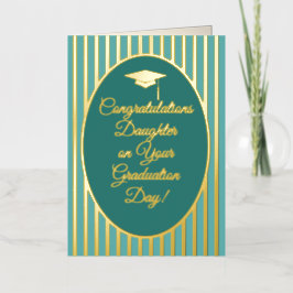 Gefeliciteerd dochter, eindexamendag folie wenskaart