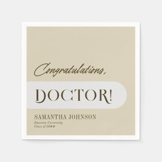 Gefeliciteerd Doctor Doctoral Afstuderen Foto Servet (Voorkant)