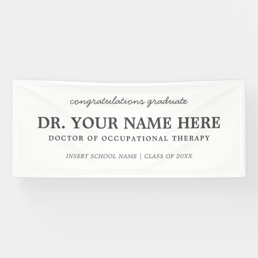 Gefeliciteerd Doctor in de Beroepstherapie Spandoek (Horizontaal)