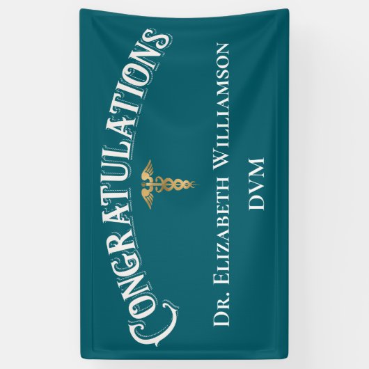 Gefeliciteerd, Doctor in de diergeneeskunde Spandoek (Verticaal)