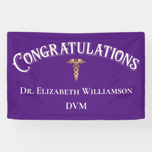 Gefeliciteerd, Doctor in de diergeneeskunde Spandoek (Horizontaal)