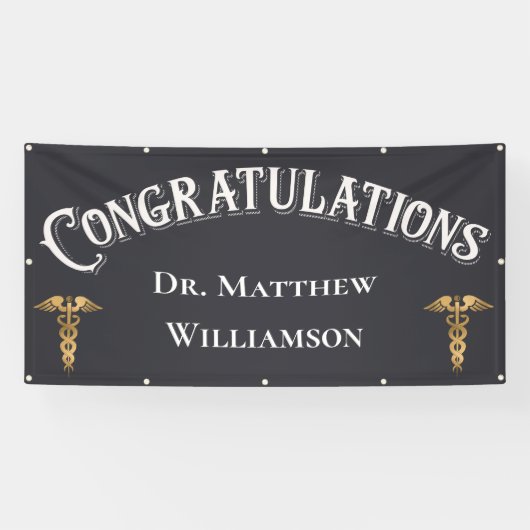 Gefeliciteerd, Doctor Medical Afstuderen Spandoek (Horizontaal)