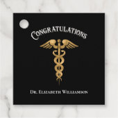 Gefeliciteerd Doctor Physician Caduceus Bedankjes Labels (Voorkant)