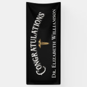 Gefeliciteerd Doctor Physician Caduceus Gold Spandoek (Verticaal)