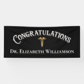 Gefeliciteerd Doctor Physician Caduceus Gold Spandoek (Horizontaal)