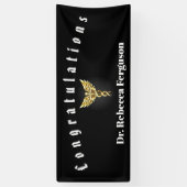 Gefeliciteerd Doctor Physician Caduceus Gold Spandoek (Verticaal)
