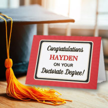 Gefeliciteerd! Doctoraat Degree Afstuderen kaart