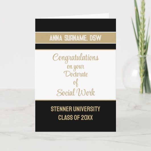 Gefeliciteerd! Doctoraat sociale werkkaart afstude Kaart (Voorkant)