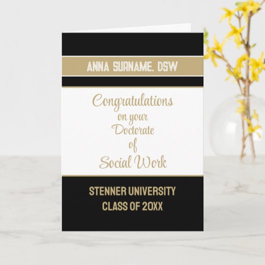 Gefeliciteerd! Doctoraat sociale werkkaart afstude Kaart (Gele Bloem)