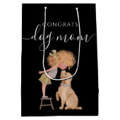 Gefeliciteerd Dog Mam Gift Bag Medium Cadeauzakje (Achterkant)
