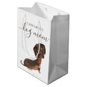 Gefeliciteerd Dog Mam Gift Bag Medium Cadeauzakje (Achterkant Gekanteld)