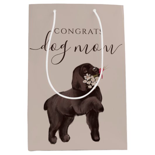 Gefeliciteerd Dog Mam Gift Bag Medium Cadeauzakje (Voorkant)