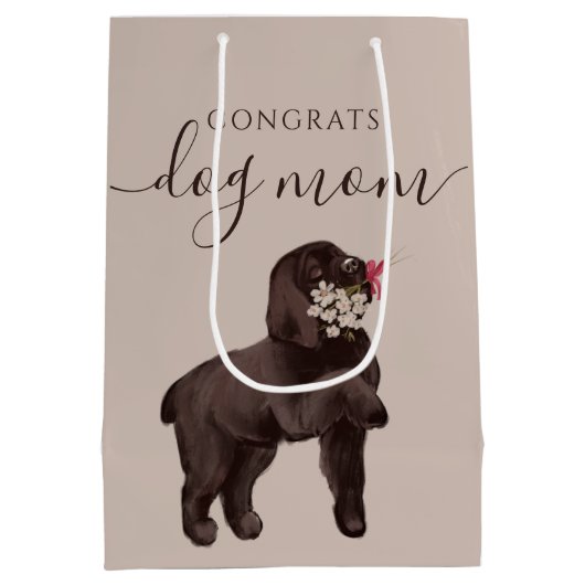 Gefeliciteerd Dog Mam Gift Bag Medium Cadeauzakje (Achterkant)