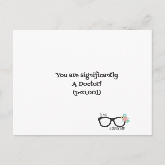 Gefeliciteerd, dokter briefkaart (Voorkant)