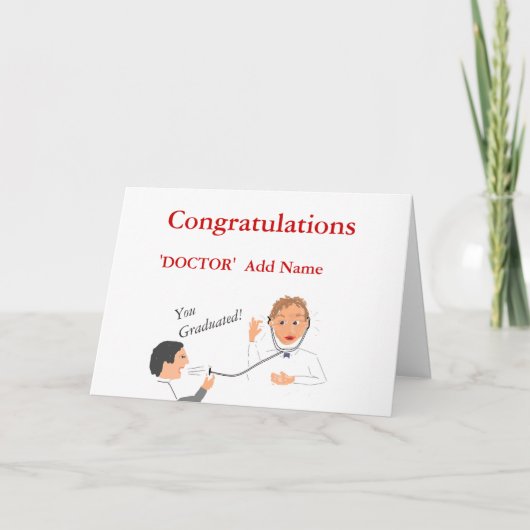 Gefeliciteerd Dokter 'Naam toevoegen' u bent afges Kaart (Voorkant)