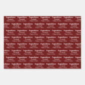 Gefeliciteerd Donkerrood Wit Klasse van 2024 Naam Inpakpapier Vel (Voorkant 3)