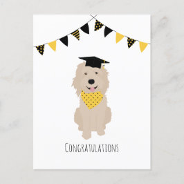 Gefeliciteerd Doodle Dog Afstudeerhoed Briefkaart