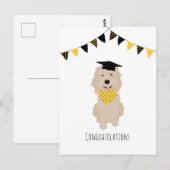 Gefeliciteerd Doodle Dog Afstudeerhoed Briefkaart (Voorkant / Achterkant)