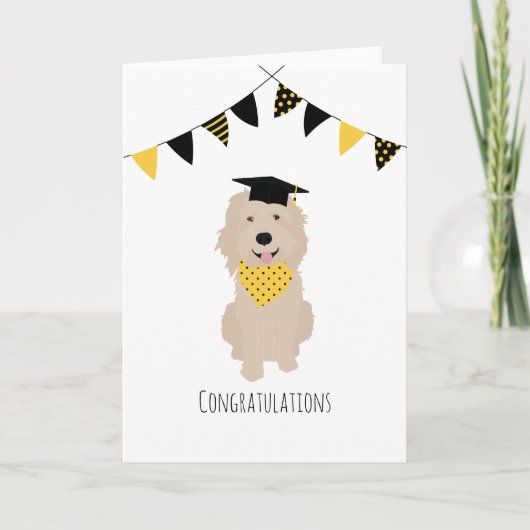 Gefeliciteerd Doodle Dog Graduation Cap Kaart (Voorkant)