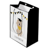 Gefeliciteerd Doodle Dog Graduation Cap Medium Cadeauzakje (Voorkant Gekanteld)