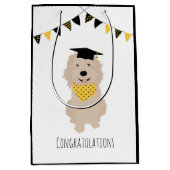 Gefeliciteerd Doodle Dog Graduation Cap Medium Cadeauzakje (Voorkant)