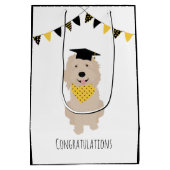 Gefeliciteerd Doodle Dog Graduation Cap Medium Cadeauzakje (Achterkant)