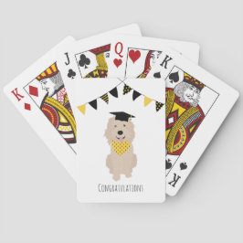 Gefeliciteerd Doodle Dog Graduation Cap Pokerkaarten