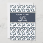 Gefeliciteerd Douche of bruiloft Kaart Blue Tan Notitiekaartje (Voorkant)