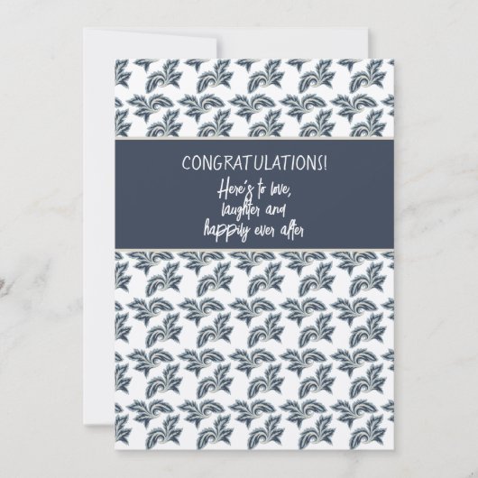 Gefeliciteerd Douche of bruiloft Kaart Blue Tan Notitiekaartje (Voorkant)