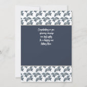 Gefeliciteerd Douche of bruiloft Kaart Blue Tan Notitiekaartje (Achterkant)