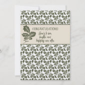 Gefeliciteerd Douche of bruiloft Olijfgroen Notitiekaartje (Voorkant)