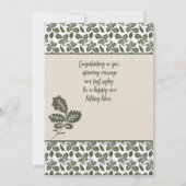 Gefeliciteerd Douche of bruiloft Olijfgroen Notitiekaartje (Achterkant)