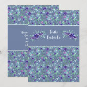 Gefeliciteerd Douche of bruiloft Paarse Bloemen Notitiekaartje (Voorkant / Achterkant)
