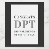 Gefeliciteerd DPT Physical Therapy Klasse van 20XX Wijn Etiket (Enkel label)