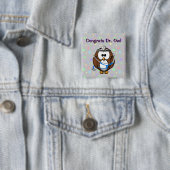 Gefeliciteerd Dr Owl Vierkante Button 5,1 Cm (In situ)