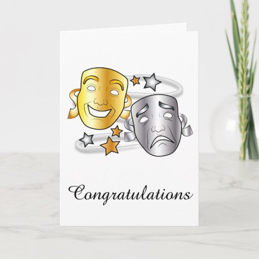 Gefeliciteerd Drama Prestaties Spelen met Maskers Kaart (Voorkant)