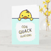 Gefeliciteerd Duck Pun Kaart (Gele Bloem)