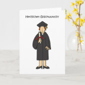 Gefeliciteerd Duits Afstuderen voor haar Kaart (Gele Bloem)