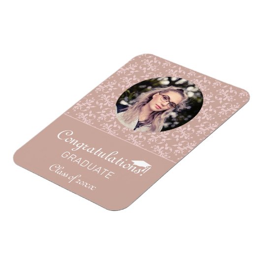 Gefeliciteerd Dusty Rococo Afstuderen Foto Magneet (Linkerzijde)