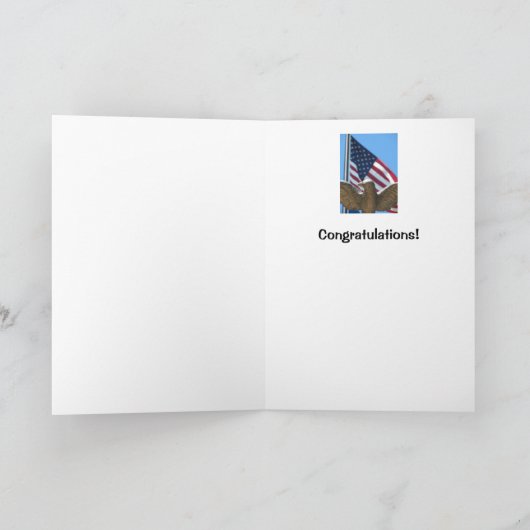Gefeliciteerd: Eagle & Flag Kaart (Binnen)