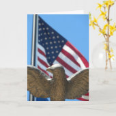 Gefeliciteerd: Eagle & Flag Kaart (Gele Bloem)