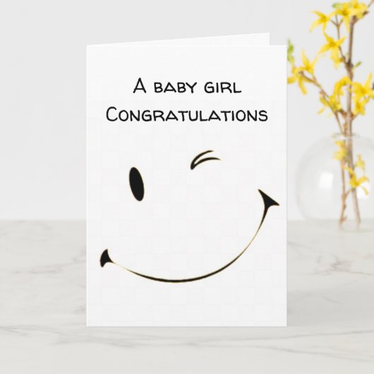 ***GEFELICITEERD** EEN "BABY GIRL" KAART (Gele Bloem)